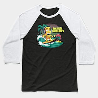 Hacienda Gardeners Tiki Surfer Baseball T-Shirt